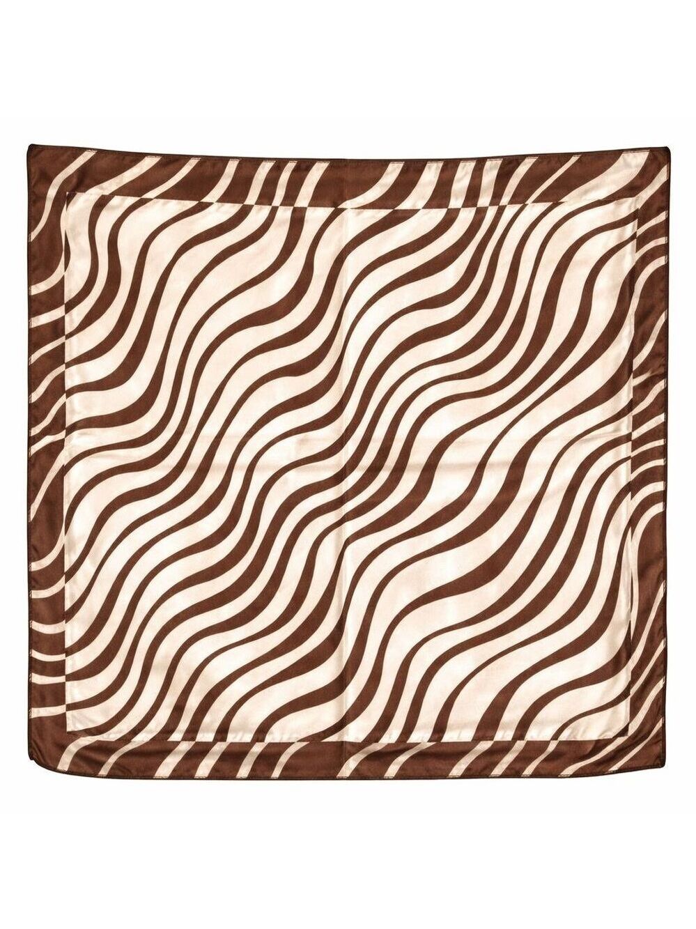 Brown Cream Zebra Print Satin Square Scarf 20x20 Hair Neck Head Wrap